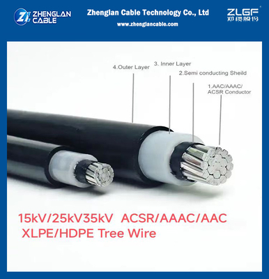 15kv AAC AAAC ACSR Conduttore XLPE HDPE Cavo isolante per alberi 185mm2 NTC 5909 ICEA S121-733