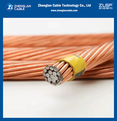 Acciaio rivestito di rame nudo ad alta purezza 30% IACS, 40% IACS Copper Weld ASTM Standard single wire, 3, 7 e 19 fili di cavo
