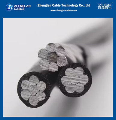 0.6/1kv Conduttore di alluminio / lega di alluminio XLPE Isolato 2*1/0+1/0 AAAC AWG ABC Cable Overhead Bundled Electric Wire Service Drop Triplex