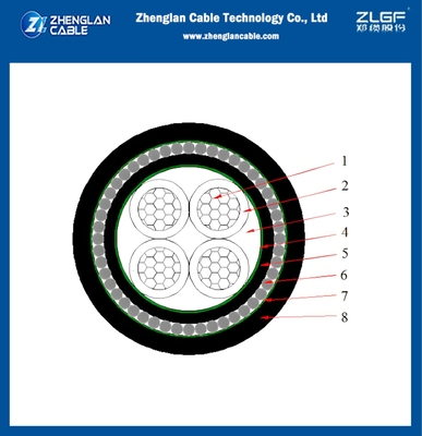 Cable in alluminio sottoterra a bassa tensione 0,6/1kv Isolamento Xlpe con armatura di filo d'acciaio 4x70mm2 AL/XLPE/PVC/SWA/PVC