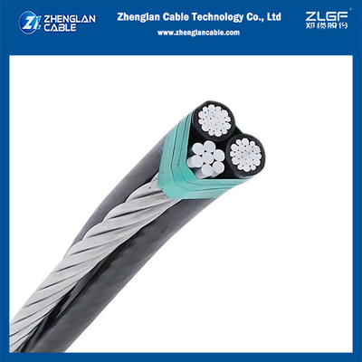 1KV Triplex cablo aereo AAC/XLPE+ACSR nudo neutrale 2x1/0AWG+1/0AWG ASTM S76-474