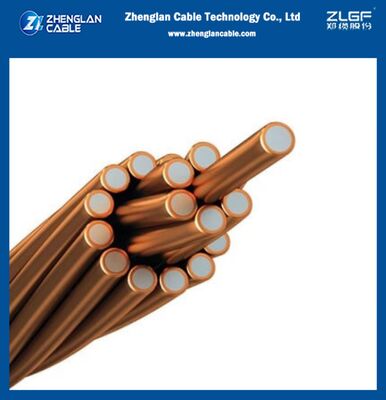 CCS Coper Clad Steel Strand Bare Conductor 9AWG 2.91mm 40% Conduttività ASTM B 228
