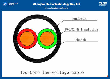 (² di 2*1.5~2*240mm) il cavo elettrico Unarmoured di bassa tensione di 0.6/1KV 2C con il PVC ha isolato il conduttore del CU (CU/PVC/NYY/N2XY)