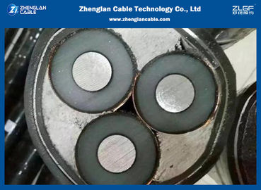 Cavo di alluminio schermato nastro di rame 3cx95sqmm del centro di IEC60502-2 12/20 AL/XLPE/CTS/PVC tre