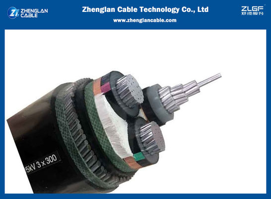 cavo elettrico sotterraneo del cavo di alluminio corazzato di SWA 8.7-15kv 3x150mm2 BS 6622/BS 7835