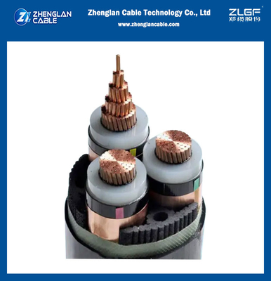 Il nastro di rame del rame del centro ha schermato 3core il cavo 3x70sqmm 6.35/11kv XLPE isolato